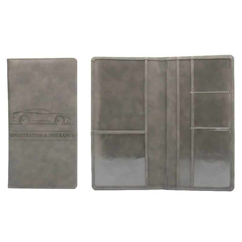 Leather Car Registration & Insurance Holder – Men's Driving License Cover, Auto Documents & Credit Card Storage Bag