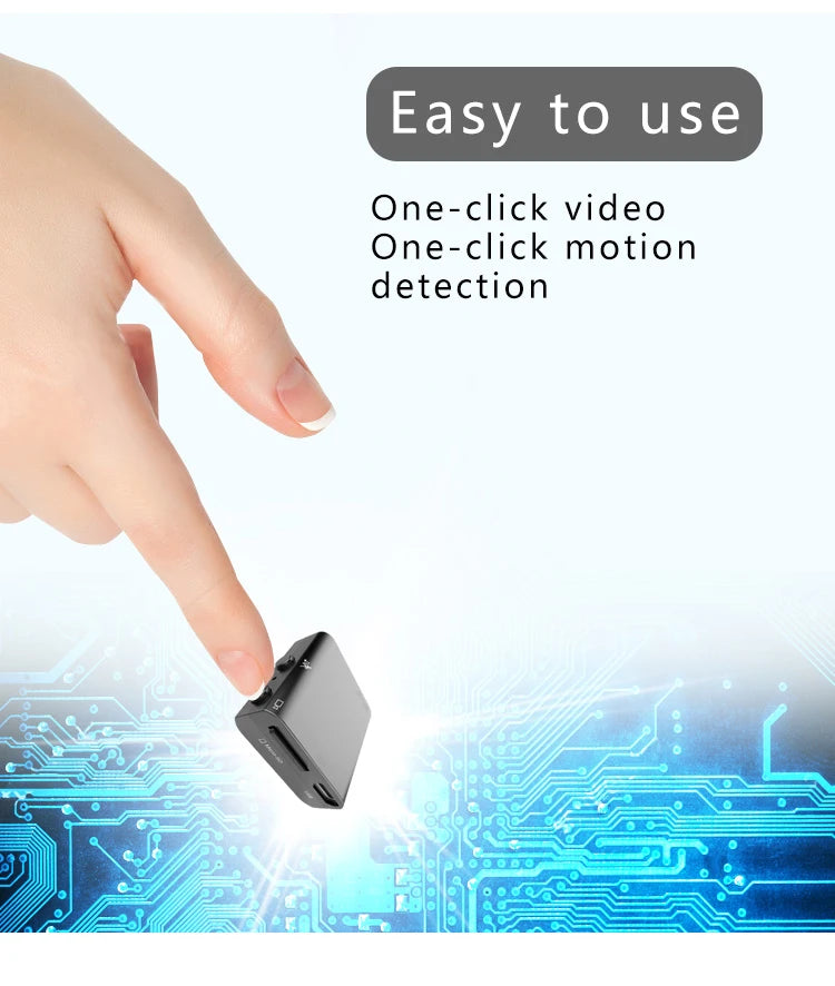 Mini Camera Full HD 1080P — Night Vision Home Security Camcorder with Motion Detection, Video & Voice Recording