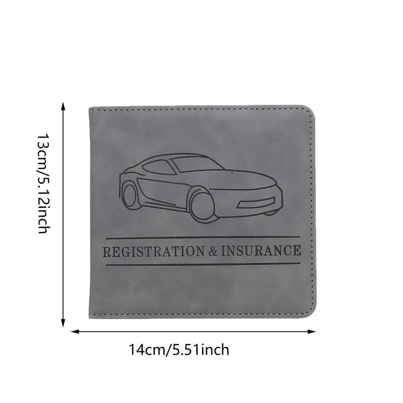 Car Registration & Insurance Holder – Leather Driving License Cover, Auto Documents Storage Bag & Credit Card Holder