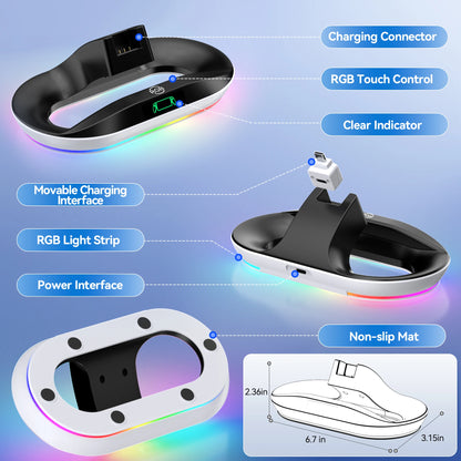 PlayStation Portal Charging Dock Station - Charger Stand with 9 Lights & Handheld Holder for PS Portal