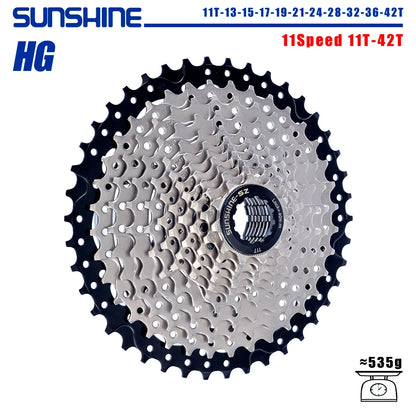 SUNSHINE Bicycle Cassette 8-12 Speed Freewheel - 32T to 52T Sprocket for Shimano/SRAM HG Flywheel