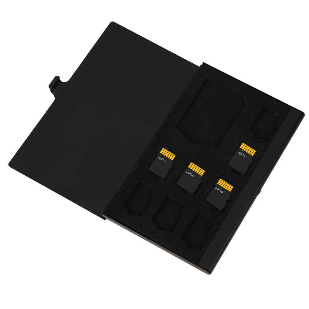 9-in-1 Portable Memory Card Case – Aluminum SD & Micro SD Card Holder with 1SD + 8TF Storage, Protector Box