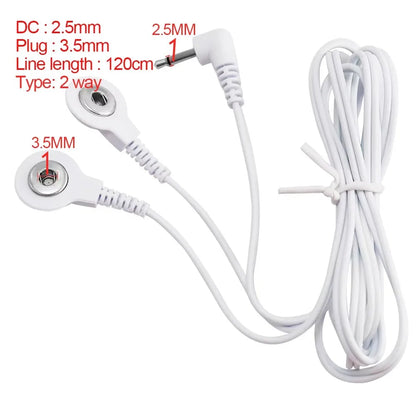 2.5mm Pin Connector Lead Wires - 2/4-Way Electrode Pad Cables for TENS & Muscle Stimulator Units