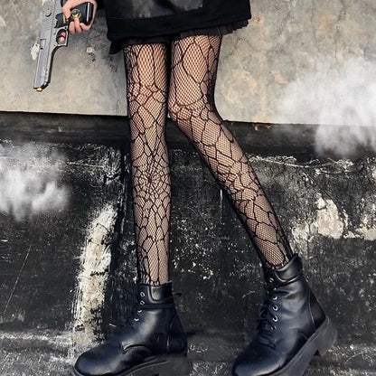 Sexy Women's Leopard Print Mesh Fishnet Pantyhose - Party Tights and Stockings, Lolita JK G Tights for Gothic Fashion