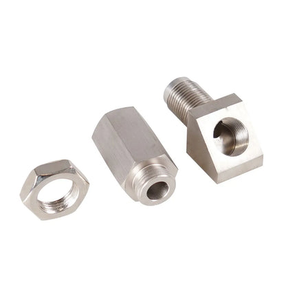 High-Quality 45-Degree O2 Oxygen Sensor Adapter – Aluminum Extender Spacer CEL Eliminator with Catalytic Converter P0420 P0430