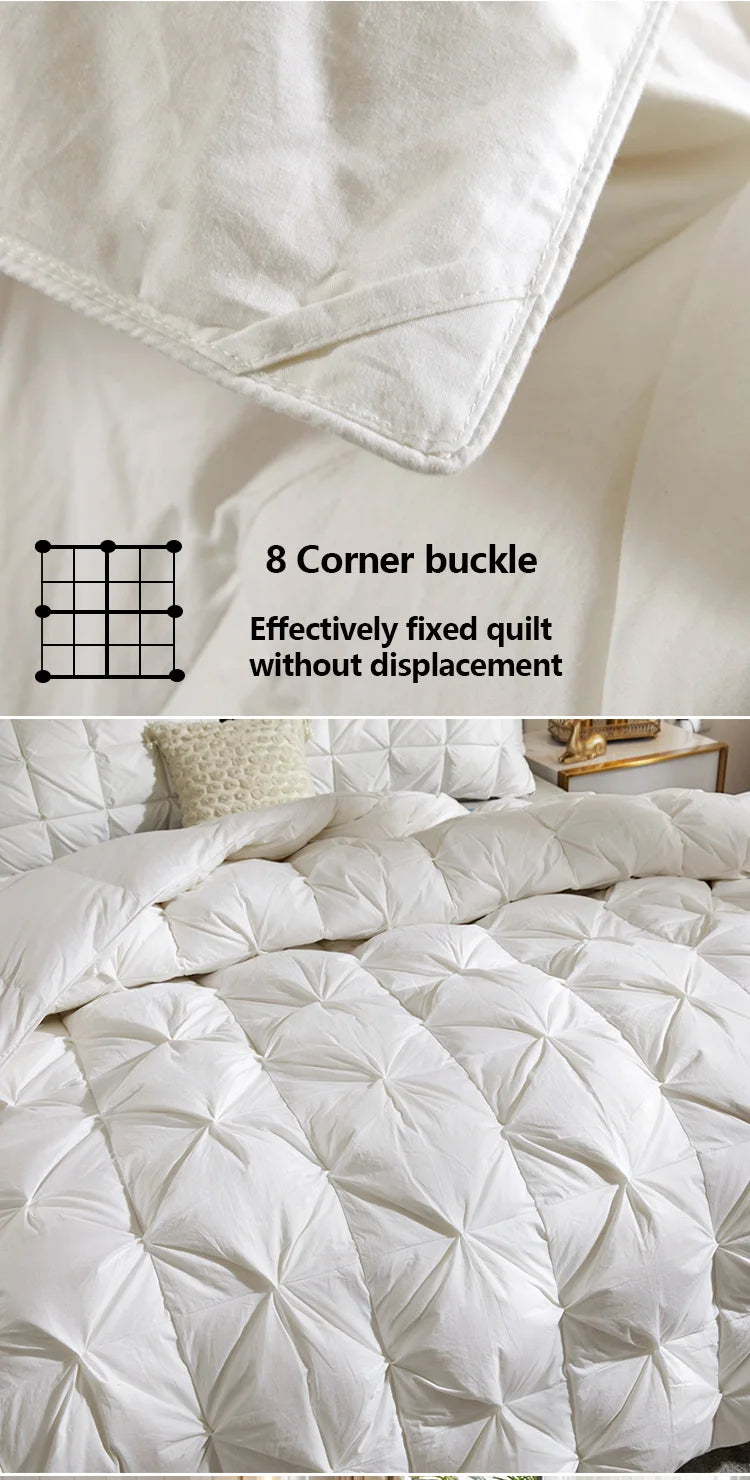 KDJEIKZ Winter Cotton Goose Down Quilt – Five-Star Hotel Duvet, Super Soft & Fluffy for Queen, King & Full Size, All-Season Blanket