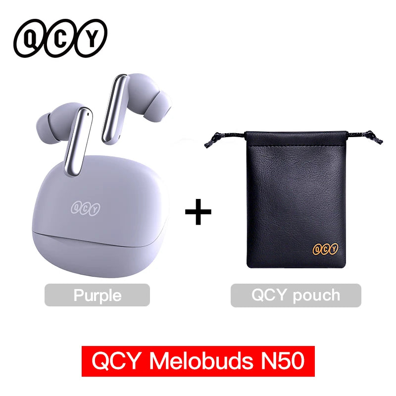 QCY Melobuds N50 ANC Wireless Earbuds - Bluetooth 5.4 Noise Cancelling Earphones with 6-Mic Clear Calls & Multipoint Connection