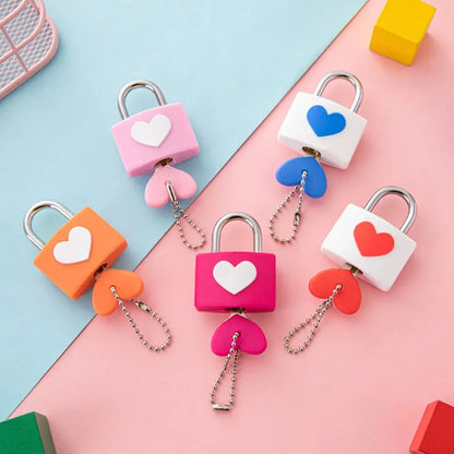 Colorful Heart-Shaped Anti-Theft Padlock – Rubber Sleeve for Travel Luggage, Suitcase, Zipper, Drawer, and Diary Lock
