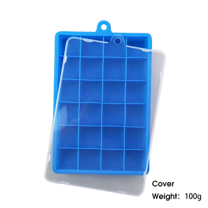 24-Hole Silicone Ice Tray — Square Mold for Ice, Food, Cheese, Jelly, with or without Lid