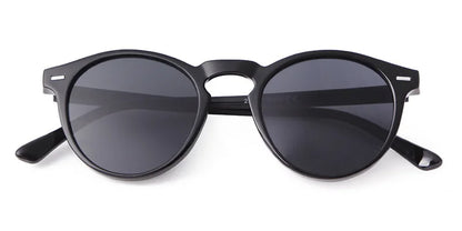 Vintage Round Sunglasses – 2024 Fashion Design for Men & Women, Retro Rivet Yellow & Blue Lens, Square Sun Glasses