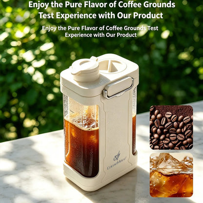 YRP 1000ml Tritan Coffee Maker - Double-Layer Cold Brew Iced Coffee Pot with Tea Infuser