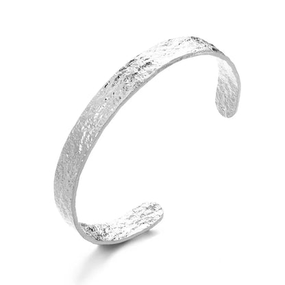 Classic Bump Pattern Open Cuff Bracelet – Gold Stainless Steel Bangle for Women Elegant Hand Jewelry Gift Accessory