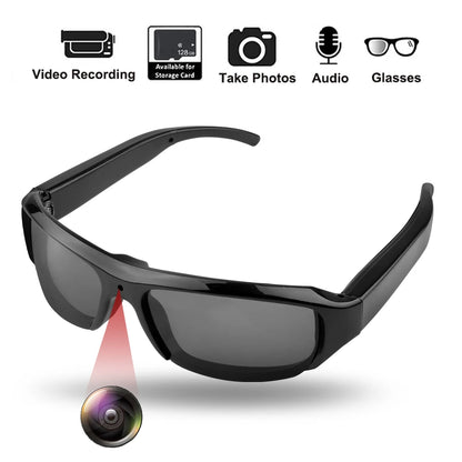 Portable 1080P HD Mini Glasses Camera — Wearable Sunglasses Video Recorder for Outdoor Sports, DVR & Surveillance