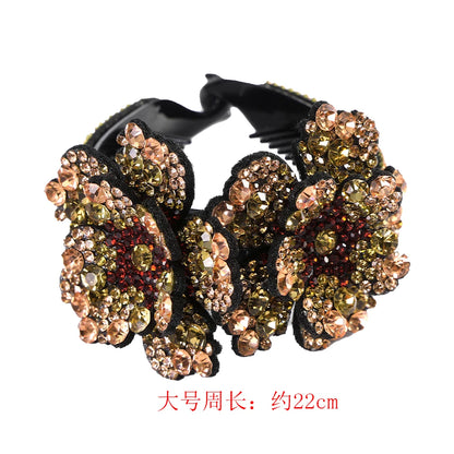 AWAYTR Colorful Crystal Flower Hair Claw – Large Flower Crab Clamp Barrettes, Shark Clip Hair Accessories for Women