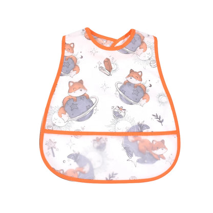 Adjustable Baby Bibs - Waterproof EVA Cotton Cartoon Feeding Bibs with Burp Cloth for Boys & Girls