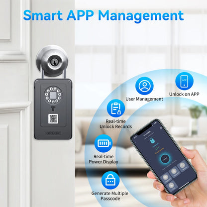 Camluxy Smart Key Box with Fingerprint & Digital Password – Secure Lockbox with IC Card and Combination Code Unlock