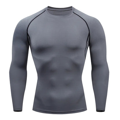 Men's Long Sleeve Workout T-Shirt - Spring Autumn Gym Running Sport, Fitness Sportswear Outdoor Tops, Men's Clothes