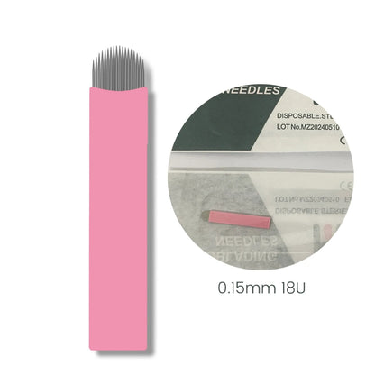 0.15mm Microblading Nano Blades — U-Shape Tebori Tattoo Needles for Permanent Makeup Eyebrow Pen