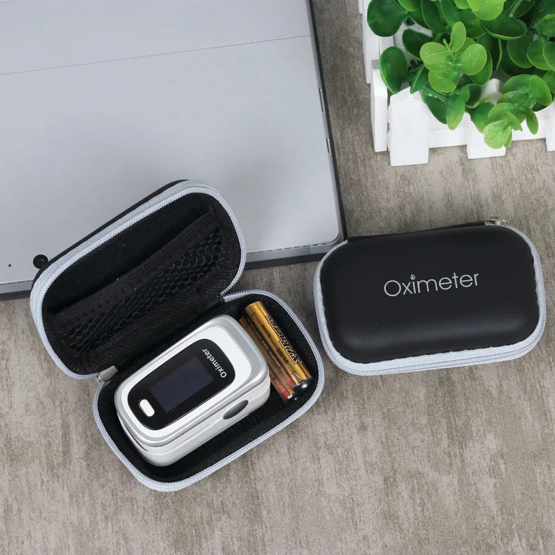 JUSTLANG Oximeter Storage Box – Tool Bag Pouch for Travel Essentials, Protective Kit with Organized Layout