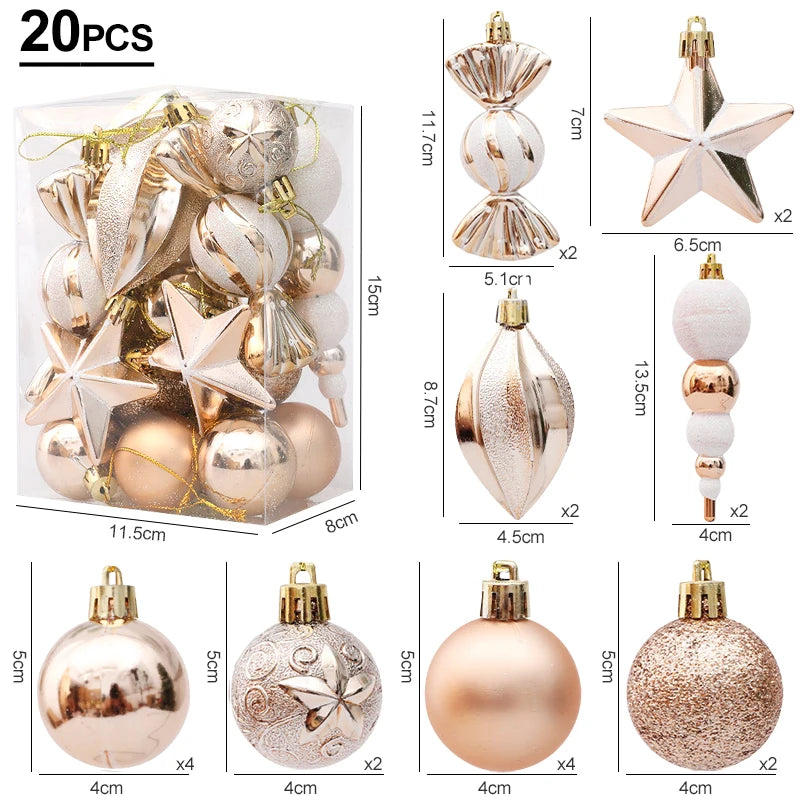 Red Christmas Tree Ball & Candy Cane Ornament Set – Large Hanging Pendants for Holiday Home Decor 2024