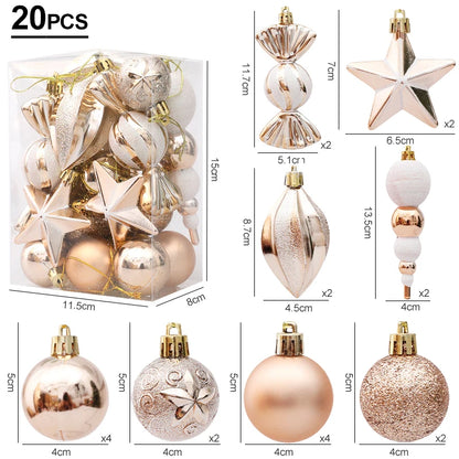 Red Christmas Tree Ball & Candy Cane Ornament Set – Large Hanging Pendants for Holiday Home Decor 2024