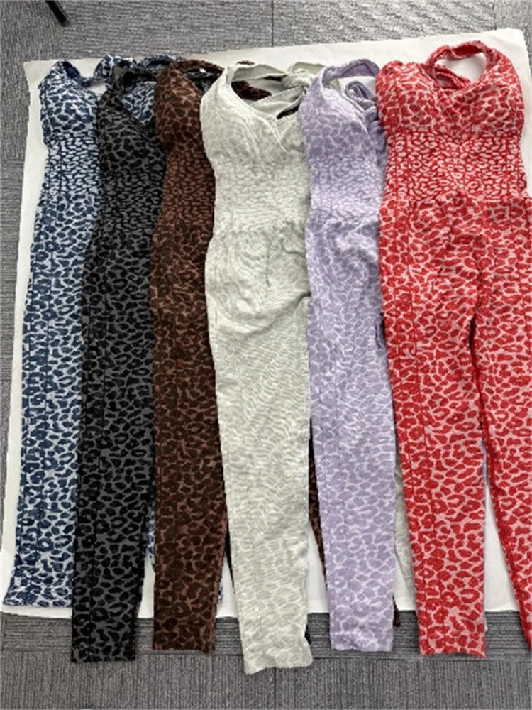Women’s One-Piece Pad Jumpsuit Yoga Set – Flared Scrunch Workout Pants & Trendy Activewear XP10