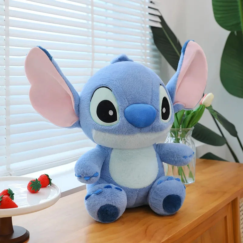 Disney Cute Blue Stitch Plush Toy – Kawaii Sleeping Pillow Doll for Girls' Birthday & Anime Gift Lovers