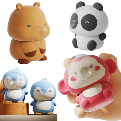 Cute Capybara Squishy Stress Relief Toy – Spitting Bubbles Sensory Squeeze Anti-Anxiety Toy for Kids & Adults Gift