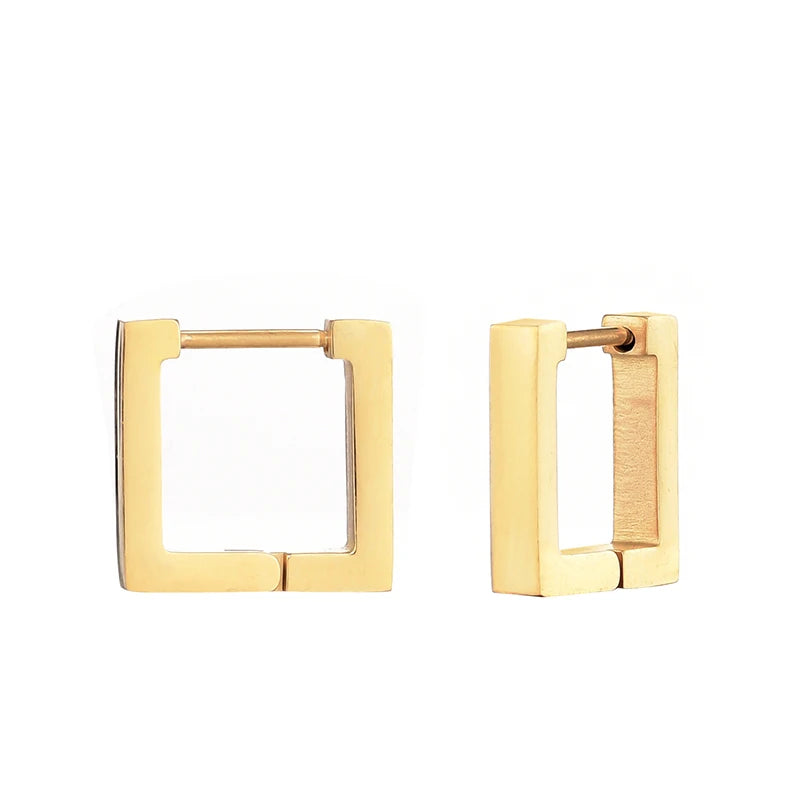 Classic Stainless Steel Hoop Earrings - Heart, Star, Oval & Geometric Punk Hip Hop Jewelry for Women & Men