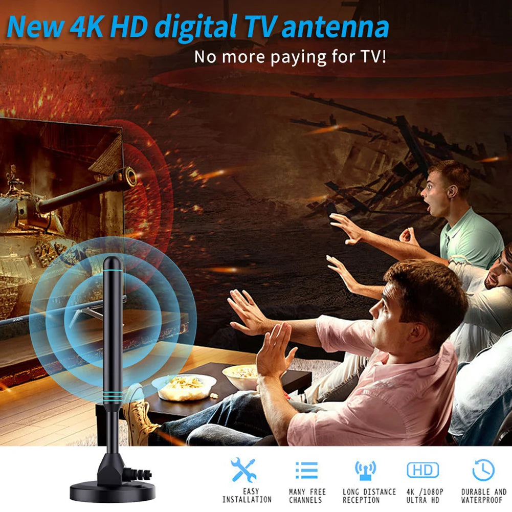 4K/1080P HD Digital TV Antenna - 480+ Miles Long Range Signal Amplifier Indoor & Outdoor HDTV Aerial