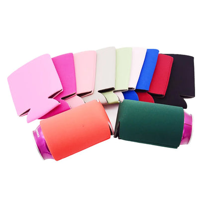 1PC Solid Color Portable Cup Cover Beer Sleeves Camping Can Cup Soda Cover Foam Material Drink Cooler Bottle Outdoor Sleeve