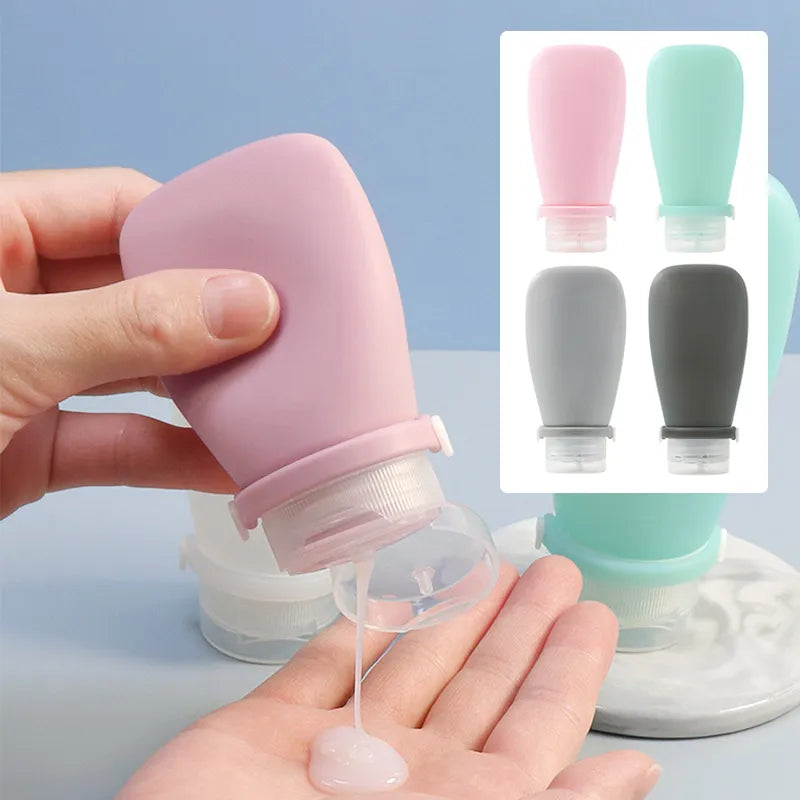 Portable Silicone Travel Bottle - Leakproof Cosmetic Storage Container for Refillable Lotion, Shampoo - Squeeze Tube Empty Bottle