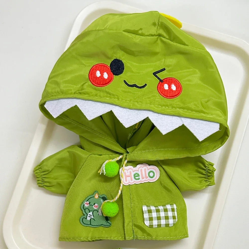 17cm Mini Doll Clothes Set – Kpop EXO Labubu Idol Raincoat, Love Bear Dress & Hat Accessories, Clothing Gift