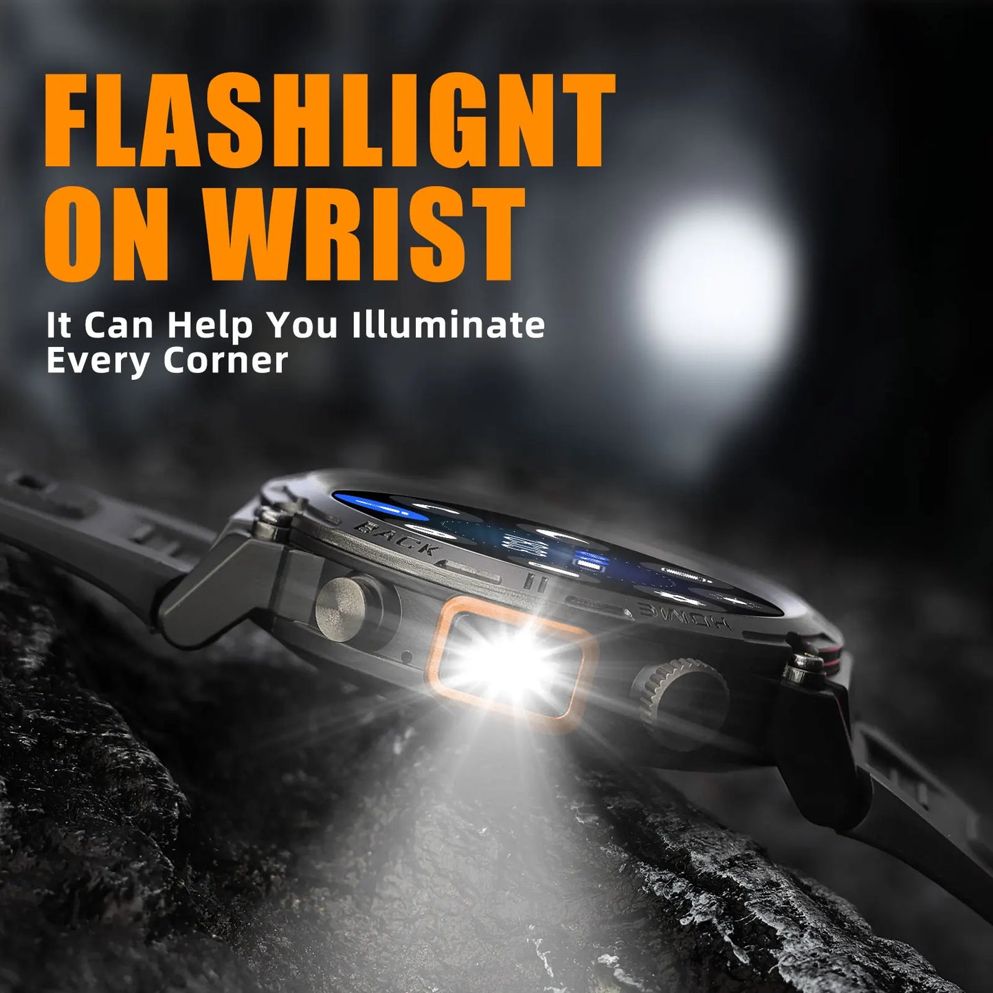 EIGIIS KE3 Smartwatch for Men – 3ATM Waterproof, Bluetooth Call, Health Monitor, Flashlight, 100+ Sports Modes