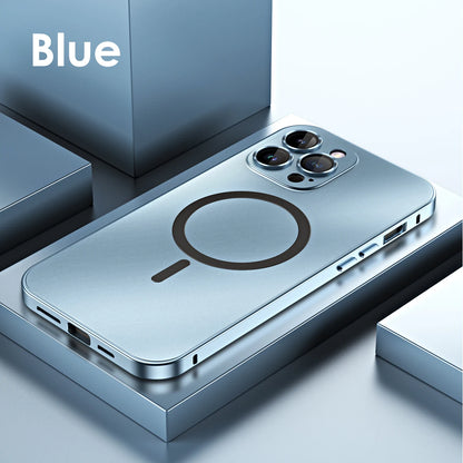 Aluminum Metal Frame Magnetic Case - MagSafe Wireless Charging Cover with Lens Protection for iPhone 12, 13, 14, 15, 16 & 17 Pro Max