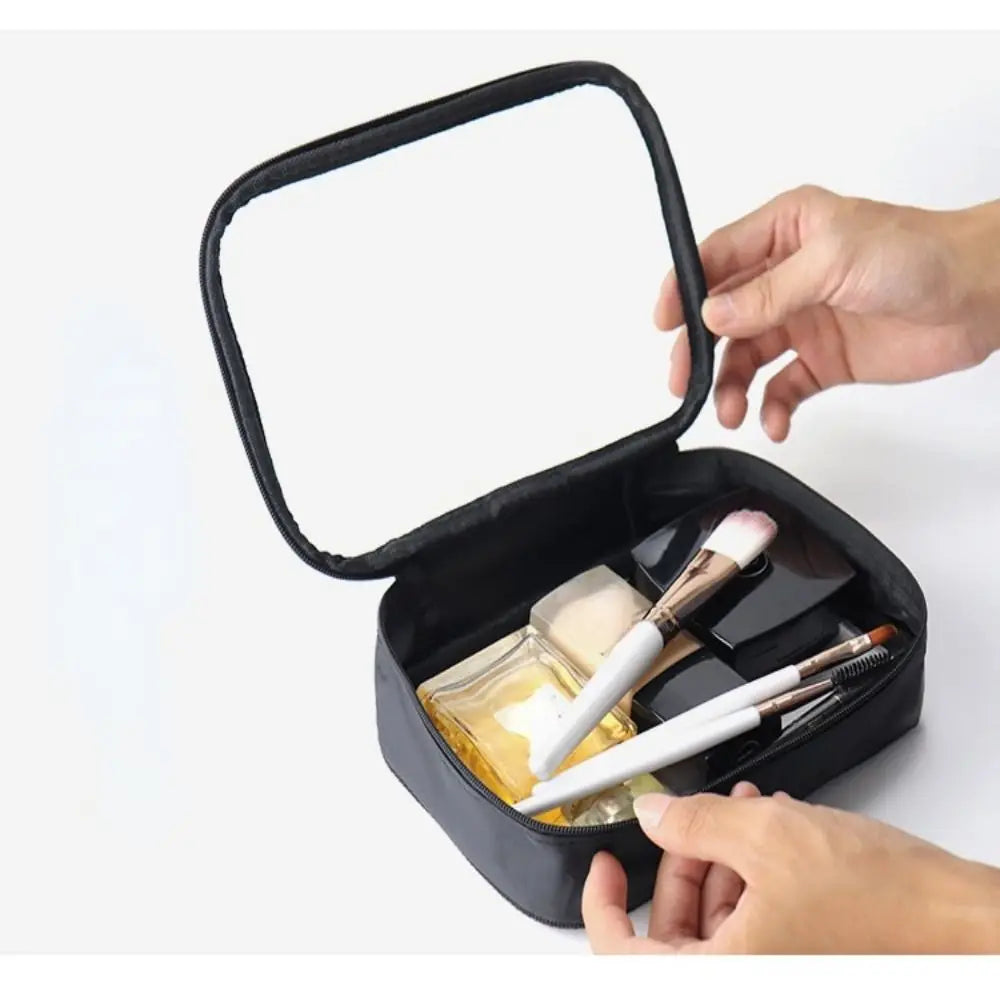 Transparent Travel Cosmetic Bag - Waterproof Zipper Makeup & Toiletry Organizer Case