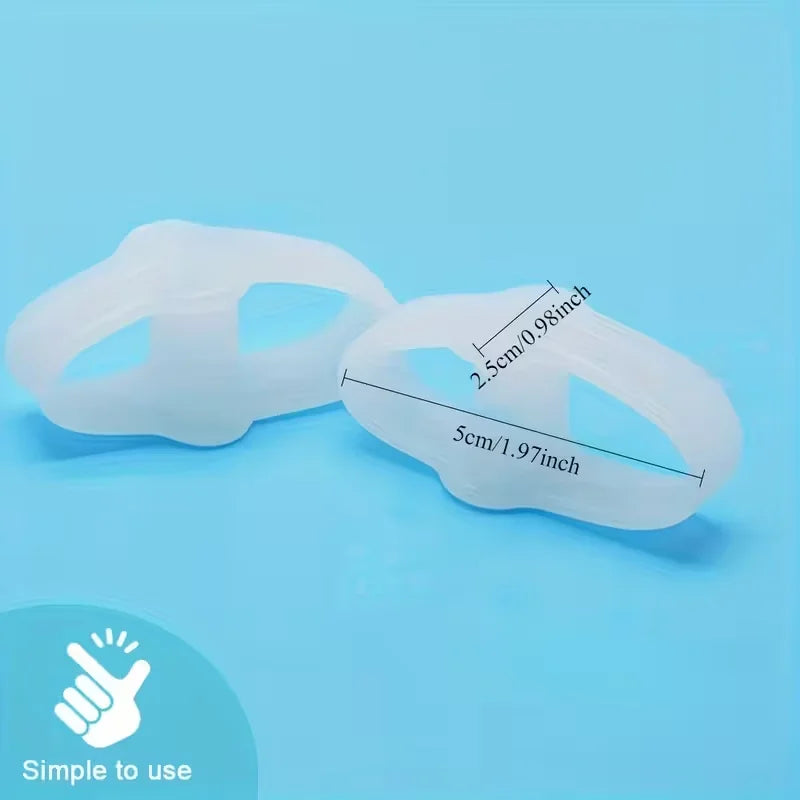2-Piece Silicone Toe Separators - Soft Washable Reusable Toe Spacers for Comfortable Foot Care