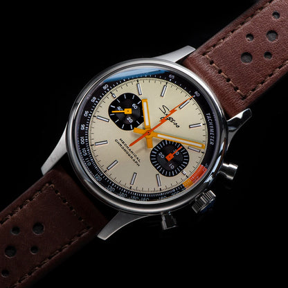Sugess Pilot Men’s Chronograph Watch — Original ST1901 Mechanical Movement, Sapphire Crystal, Waterproof Racing Strap