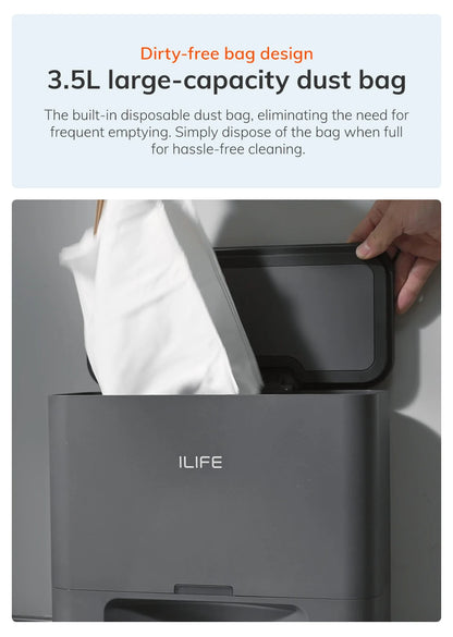 ILIFE T20S LDS Robot Vacuum Cleaner – 5000Pa, Auto Empty Dock, 60-Day Hands-Off Cleaning, Wet/Dry Sweeping & Mopping