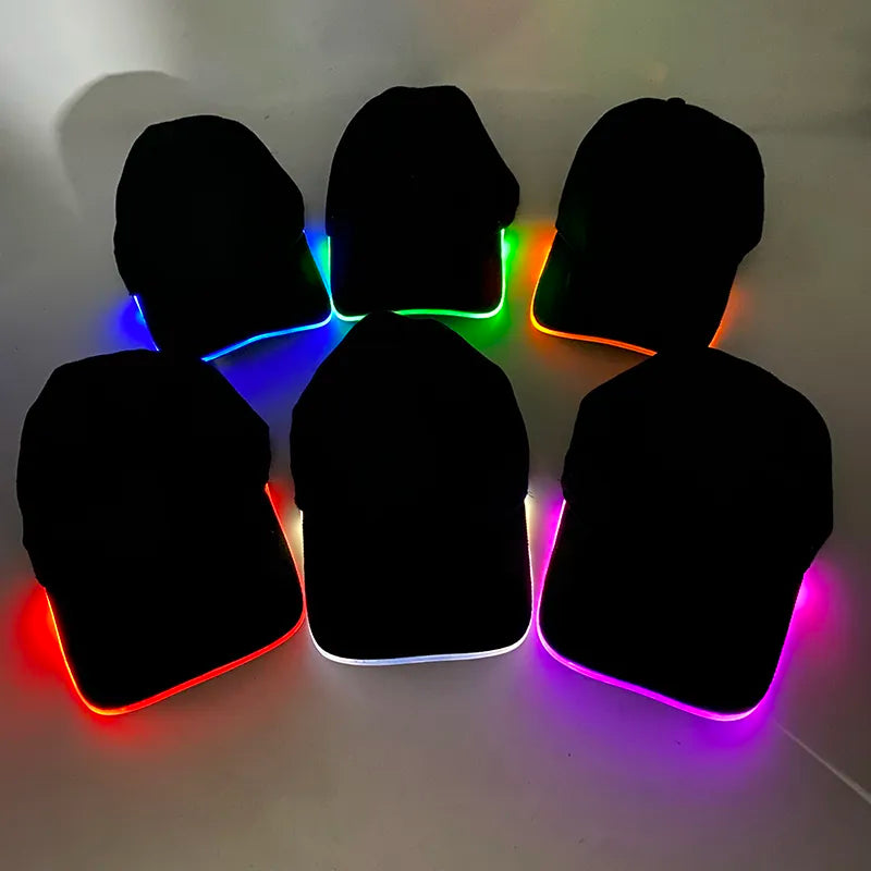 Fashionable LED Optical Fiber Baseball Cap - Glowing Decor Supply for Christmas, Carnival, and Party Nights