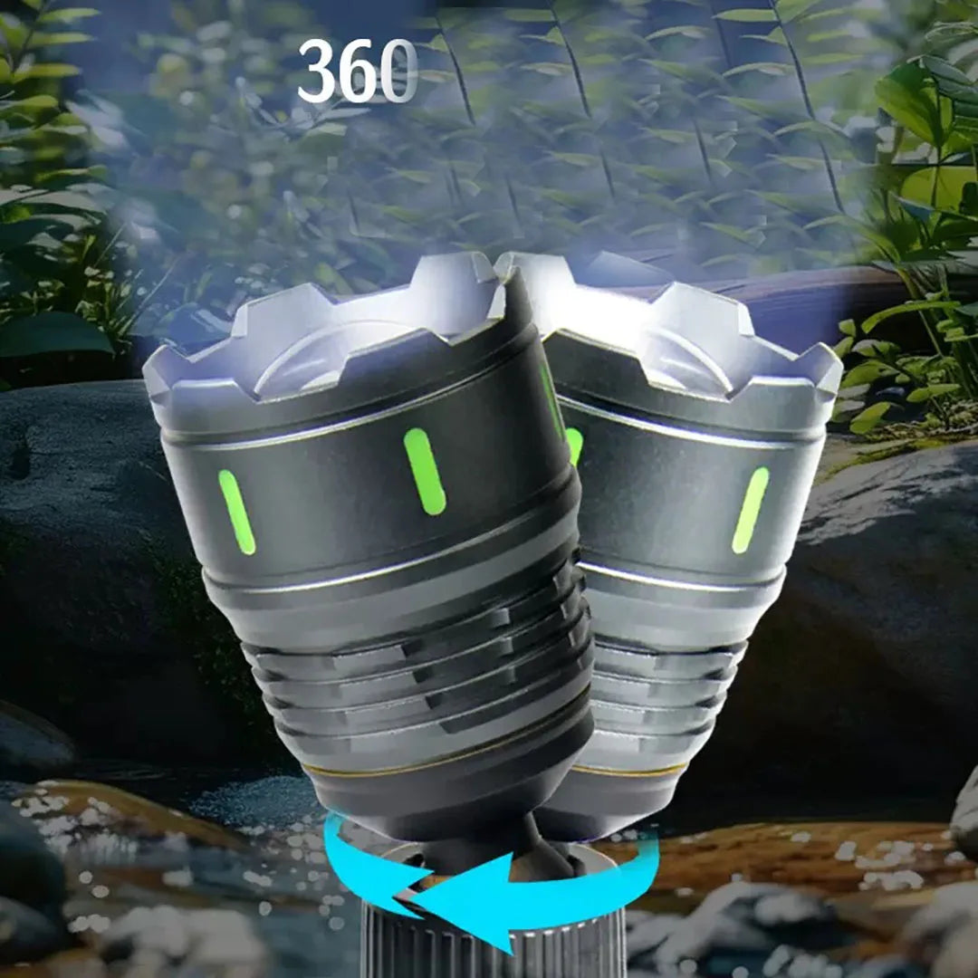 USB Illuminated Pointer Light - 1800m Long-Distance Outdoor Clip-On Flashlight in Blue, White, Yellow & Green