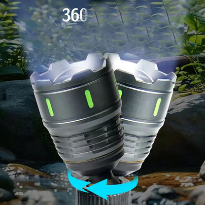 USB Illuminated Pointer Light - 1800m Long-Distance Outdoor Clip-On Flashlight in Blue, White, Yellow & Green