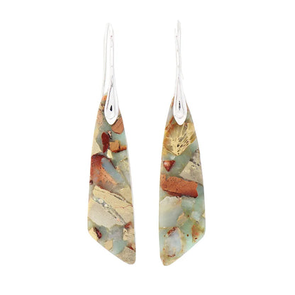 Bohemian Natural Stone Geometric Earrings - Luxury Emperor Stone Pendant Jewelry for Women