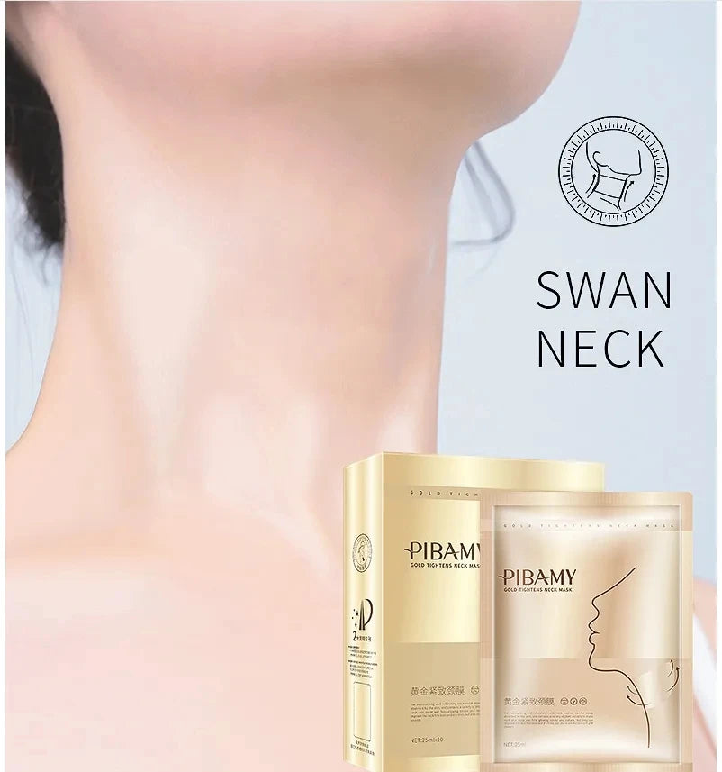 10Pcs Golden Neck Masks - Niacinamide Moisturizing Fine Line Care & Skin-Lifting Treatment