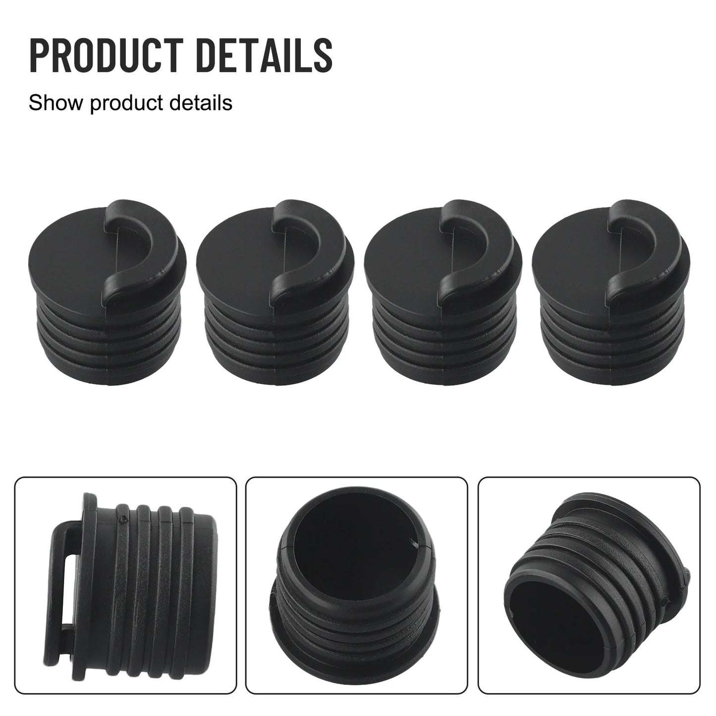 4-Pack Kayak Drain Plugs – 3.5 cm/1.20 inches for Canoe, Boat, and Bung Drain Holes, Practical Replacement Parts