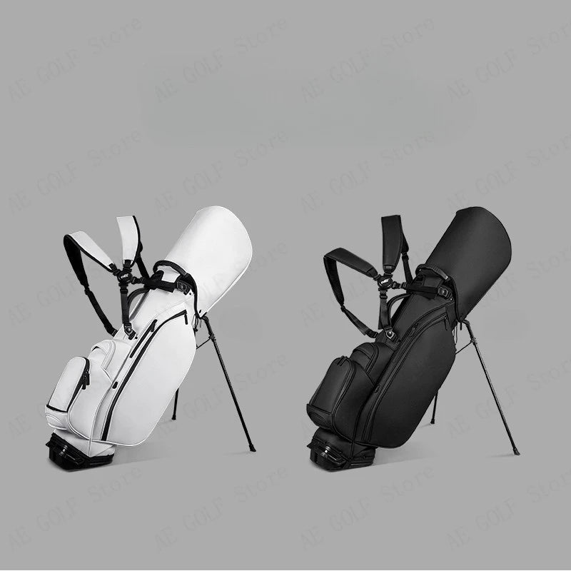 PLAYEAGLE Golf Stand Bag — Lightweight PU Leather Golf Bag with Stand, Multifunctional Golf Rack Bag for Men