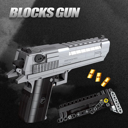 795pcs Desert Eagle Handgun Building Block Set – Military MOC Pistol Toy for Kids & Adults