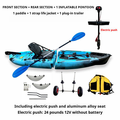 Modular Electric & Pedal-Driven Kayak – Portable Detachable Canoe, Lightweight Inflatable Folding Boat for Fishing & Adventure