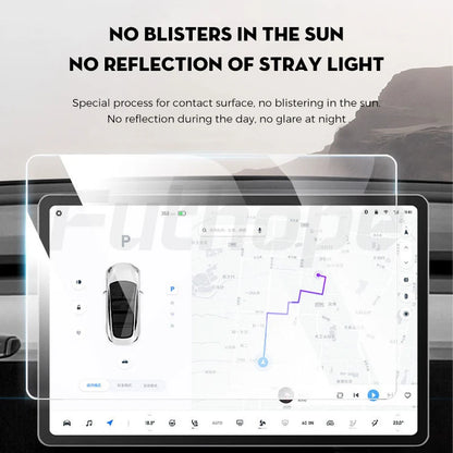 Futhope Tempered Glass Screen Protector – HD Center Control Film for Tesla Model 3/Y Highland (2021-2025) Protection