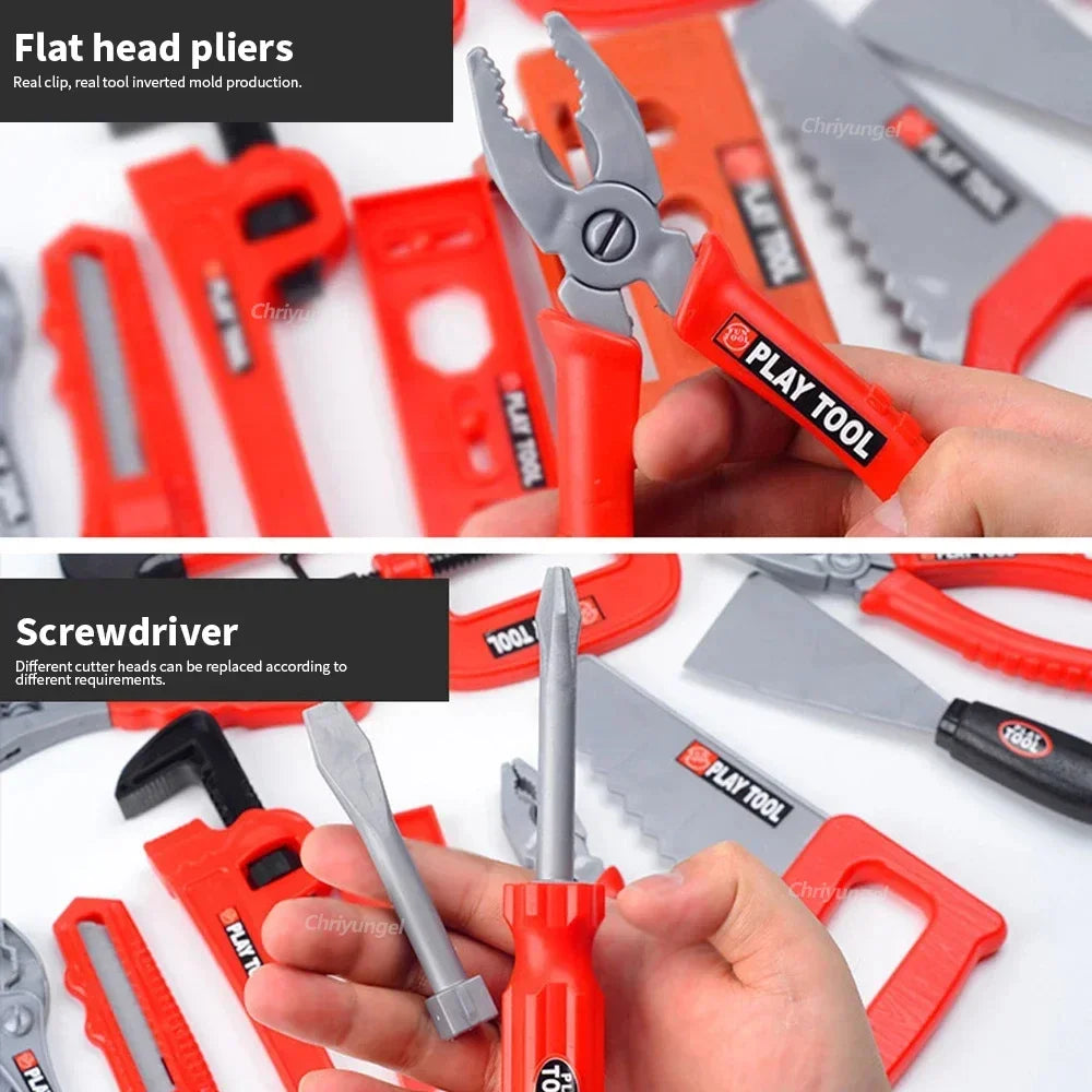 Pretend Tool Kit Toy Set - 38/41 PCS Kids Plastic Repair & Construction Tools for Toddler Boys Gift